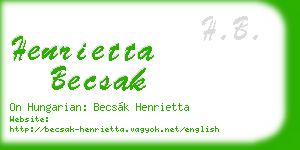 henrietta becsak business card